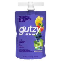 Gutzy Organic Apple, Strawberry, Blueberry + Ginger Dandelion Prebiotic Gut Health Snack, 3.9 oz