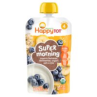 Happy Tot Organics Super Morning Fruit, Yogurt & Grain Blend Baby Food, 4 oz