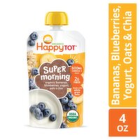 Happy Tot Organics Super Morning Fruit, Yogurt & Grain Blend Baby Food, Stage 4, For 2+ Years, 4 oz, 4 Ounce