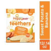 Happy Baby Organics Organic Sweet Potato & Banana Gentle Teething Wafers, 0.14 oz, 24 count