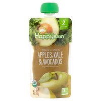 Happy Baby Organics Organic Apples, Kale & Avocados Baby Food, Stage 2, 6+ months, 4 oz