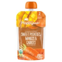 Happy Baby Organics Sweet Potatoes, Mangos & Carrots Organic Baby Food, Stage 2, 6+ months, 4 oz