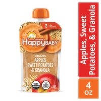 Happy Baby Organics Apples, Sweet Potatoes & Granola Organic Baby Food, Stage 2, 6+ months, 4 oz