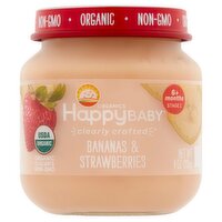Happy Baby Organics Bananas & Strawberries Baby Food, Stage 2, 6+ months, 4 oz
