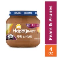 Happy Baby Organics Pears & Prunes Baby Food, Stage 2, 6+ months, 4 oz