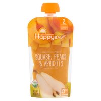 Happy Baby Organics Squash, Pears & Apricots Organic Baby Food, Stage 2, 6+ months, 4 oz