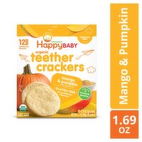 Happy Baby Organics Mango & Pumpkin Organic Teether Crackers, 0.14 oz, 12 count