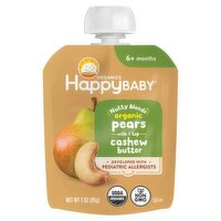 Happy Baby Organics Nutty Blends Organic Pears with Cashew Butter Baby Foods, 6+ Months, 3 oz