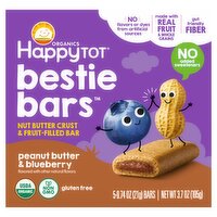 Happy Tot Organics Bestie Bars Peanut Butter & Blueberry Crust & Fruit-Filled Bar, 0.74 oz, 5 count