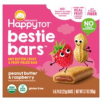 Happy Tot Organics Bestie Bars Peanut Butter & Raspberry Crust & Fruit-Filled Bar, 0.74 oz, 5 count