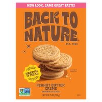 Back to Nature Peanut Butter Creme Sandwich Cookies, 8.25 oz