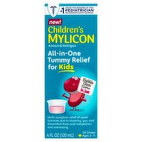Mylicon Bubble Gum Flavor Children's All-in-One Tummy Relief Liquid for Kids 2-11, 4 fl oz