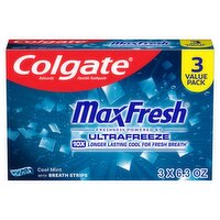 Colgate MaxFresh Cool Mint Anticavity Fluoride Toothpaste Value Pack, 6.3 oz, 3 count