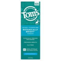 Tom's of Maine The Original Peppermint Botanically Bright Toothpaste, 4.0 oz