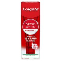 Colgate Optic White Brilliant Shine Renewal Anticavity Fluoride Toothpaste, 3.0 oz