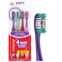 Colgate Soft Advanced Toothbrushes, 6+, 4 count