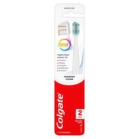 Colgate Medium Total Active Prevention Foaming Clean Toothbrushes, 2 count