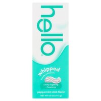 Hello Whipped Peppermint Stick Flavor Fluoride Toothpaste, 4.0 oz