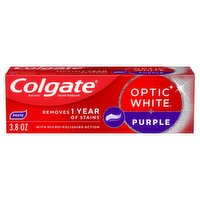 Colgate Optic White Purple Fresh Mint Anticavity Fluoride Toothpaste, 3.8 oz