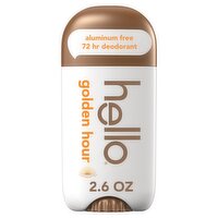 hello Golden Hour Aluminum Free Deodorant for Women and Men, 2.6 oz Stick Deodorant