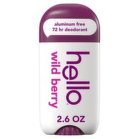 Hello Aluminum Free Wild Berry Deodorant, 2.6 oz