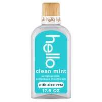 Hello Clean Mint Antigingivitis /Antiplaque Mouthwash with Aloe Vera, 17.6 fl oz, 17.6 Fluid ounce