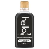 Hello Chill Mint Fluoride Free Mouthwash with Activated Charcoal, 17.6 fl oz