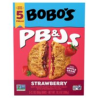 Bobo's PB&Js Strawberry Soft Baked Peanut Butter Oat Crust Bars, 2.1 oz, 5 count