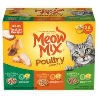 Meow Mix Poultry Selects Cat Food Variety Pack, 2.75 oz, 24 count, 66 Ounce