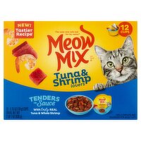 Meow Mix Tuna & Shrimp Lovers Tenders in Sauce Cat Food, 2.75 oz, 12 count, 33 Ounce