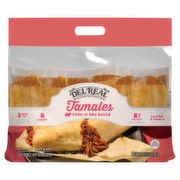 Del Real Pork in Red Sauce Tamales, 6 count, 24 oz