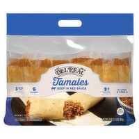 Del Real Beef in Red Sauce Tamales, 6 count, 24 oz