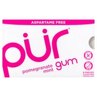 Pur Pomegranate Mint Sugar-Free Chewing Gum, 9 count