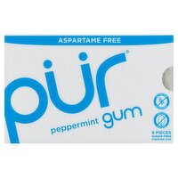 Pür Peppermint Sugar-Free Chewing Gum, 9 count