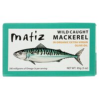 Matiz Wild Caught Mackerel in Organic Extra Virgin Olive Oil, 3 oz