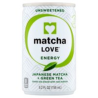 Matcha Love Energy Unsweetened Japanese Matcha + Green Tea, 5.2 fl oz