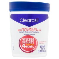 Clearasil Maximum Strength Rapid Rescue Deep Treatment Pads, 90 count