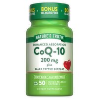 Nature's Truth Enhanced Absorption CoQ-10 Dietary Supplement, 200 mg, 50 count