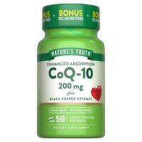 Nature's Truth Vitamins Enhanced Absorption CoQ-10 Dietary Supplement, 200 mg, 50 count