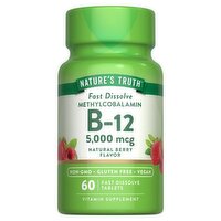 Nature's Truth Fast Dissolve Methylcobalamin B-12 Vitamin Supplement, 5,000 mcg, 60 count