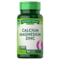 Nature's Truth Vitamins Calcium, Magnesium, Zinc Dietary Supplement, 90 count