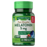 Nature's Truth Vitamins Fast Dissolve Melatonin Dietary Supplement, 5 mg, 90 count, 90 Each