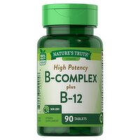 Nature's Truth Vitamins High Potency B-Complex plus B-12 Vitamin Supplement, 90 count