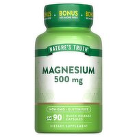 Nature's Truth Vitamins Magnesium Oxide Dietary Supplement, 500 mg, 90 count