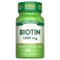 Nature's Truth Vitamins Biotin Vitamin Supplement, 1000 mcg, 120 count