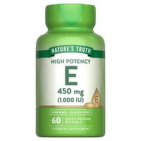 Nature's Truth Vitamins High Potency E Quick Release Softgels, 1000 IU, 60 count