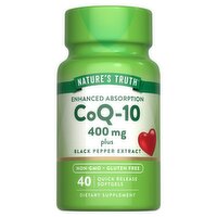 Nature's Truth Vitamins Enhanced Absorption CoQ-10 Dietary Supplement, 400 mg, 40 count