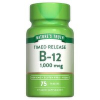 Nature's Truth Vitamins Timed Release B-12 Vitamin Supplement, 1,000 mcg, 75 count