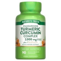 Nature's Truth Vitamins Standardized Turmeric Curcumin Complex Herbal Supplement, 2,000 mg, 90 count