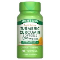 Nature's Truth Rapid Release Turmeric Curcumin Herbal Supplement, 1,600 mg, 60 count